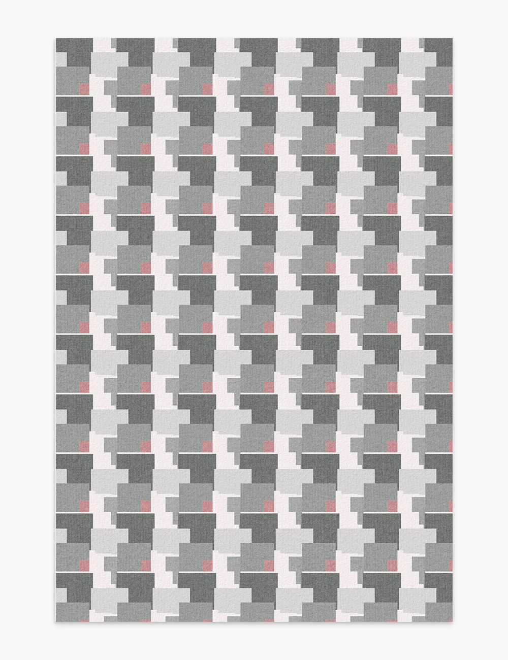 Meadow Mosaic Charcoal Grey Washable Rug