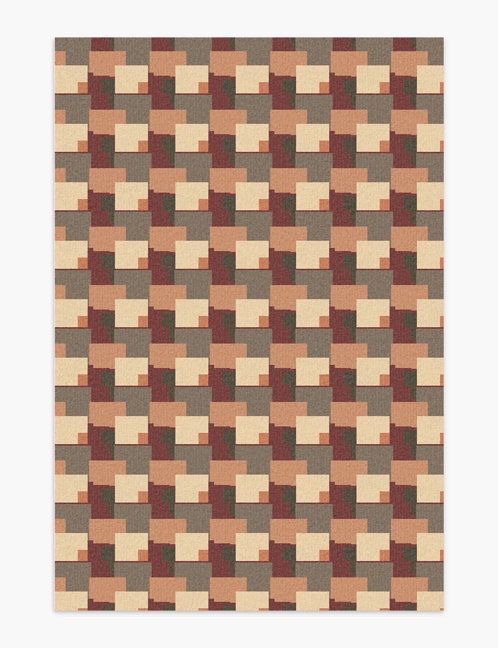 Meadow Mosaic Warm Terracotta Washable Rug