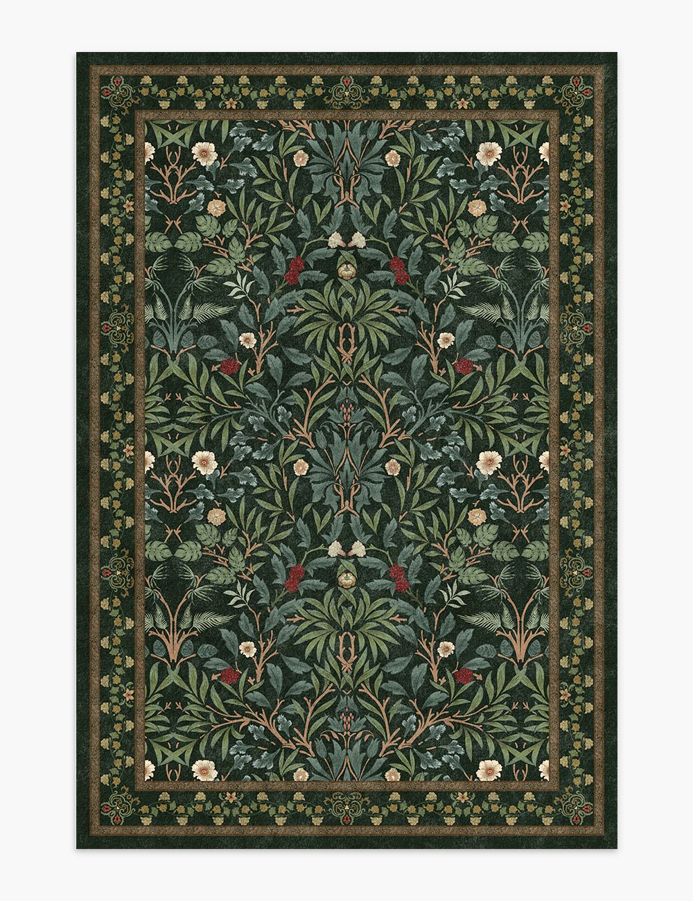 Mythic Botany Midnight Forest Washable Rug