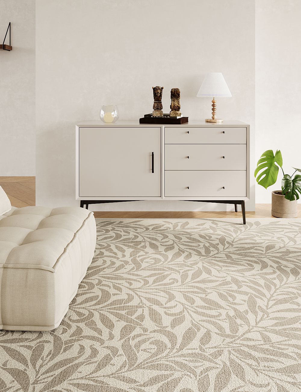 Nature's Layers Warm Taupe Washable Rug