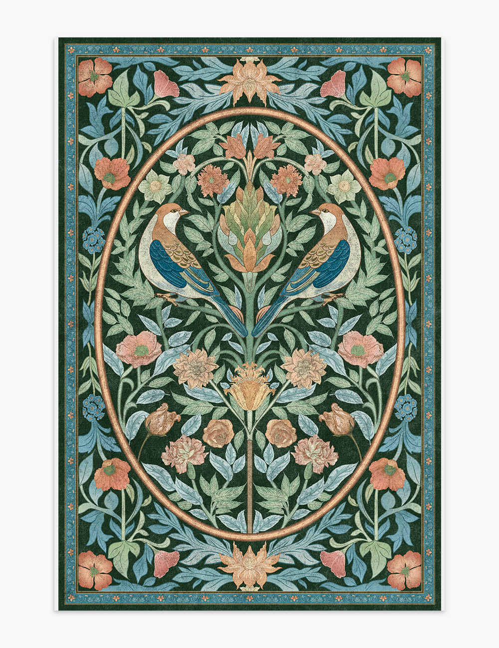 Orchard Keepsake Dusty Teal Washable Rug