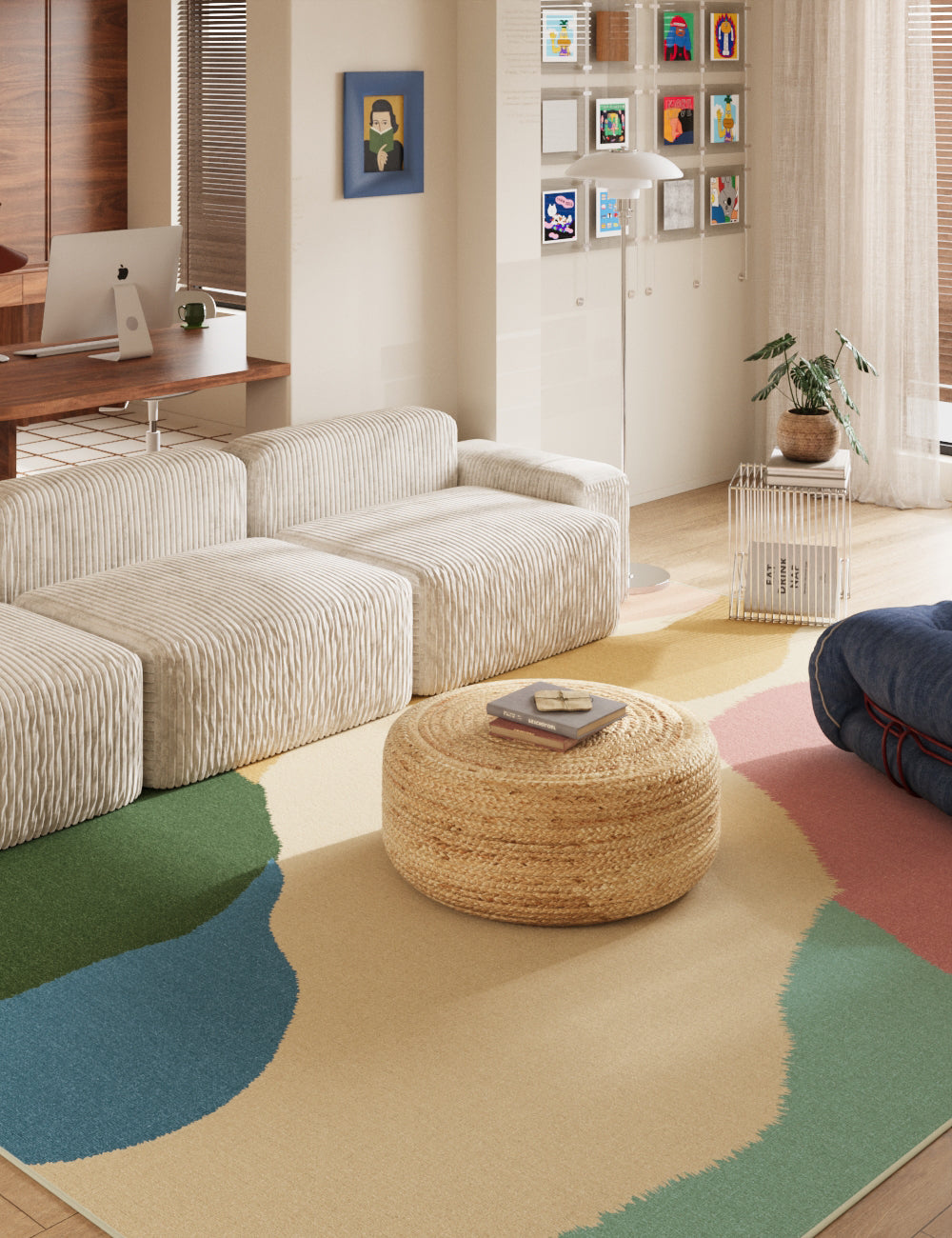 Ragged Ripple Meadow Bloom Washable Rug