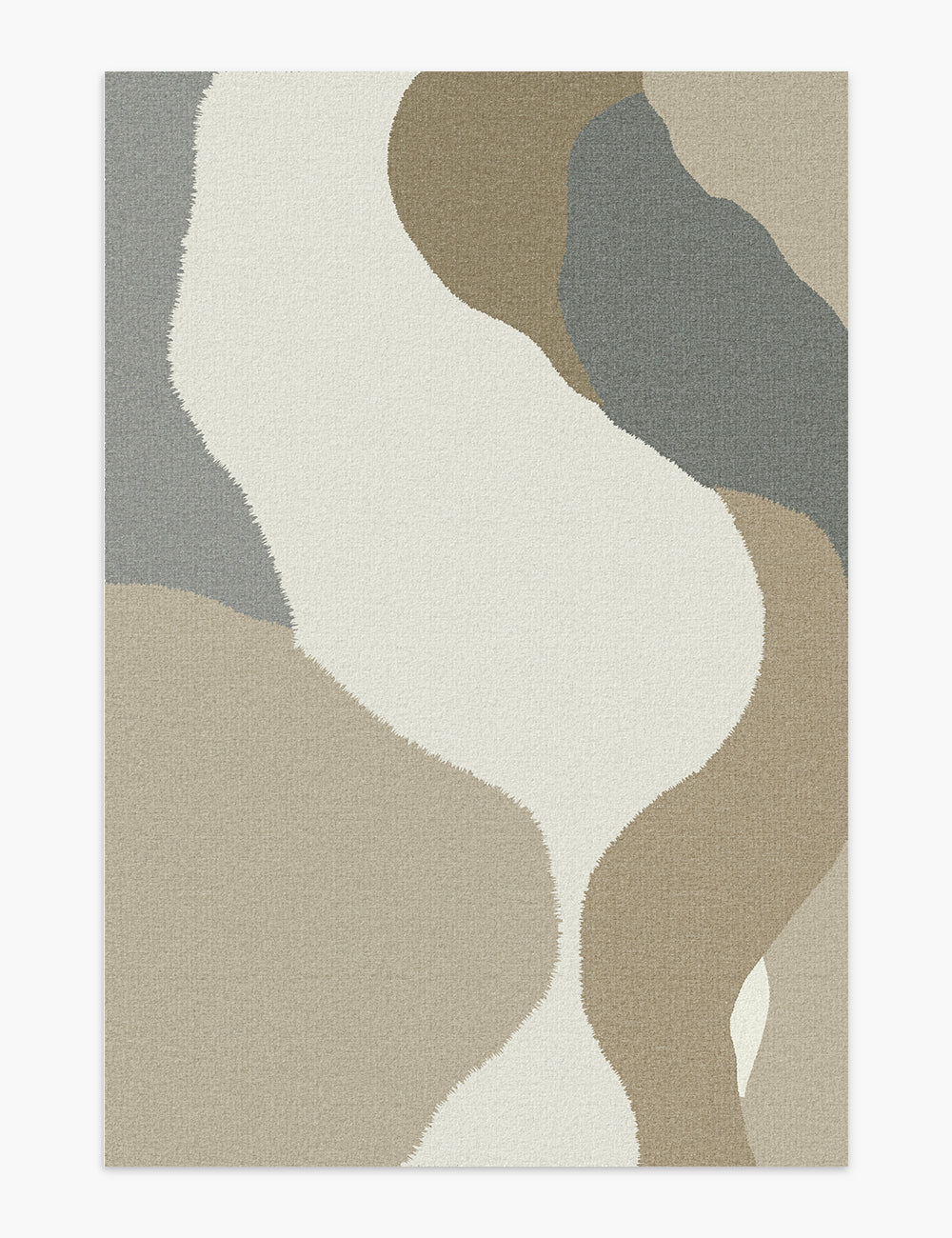 Ragged Ripple Pebble Beige Washable Rug