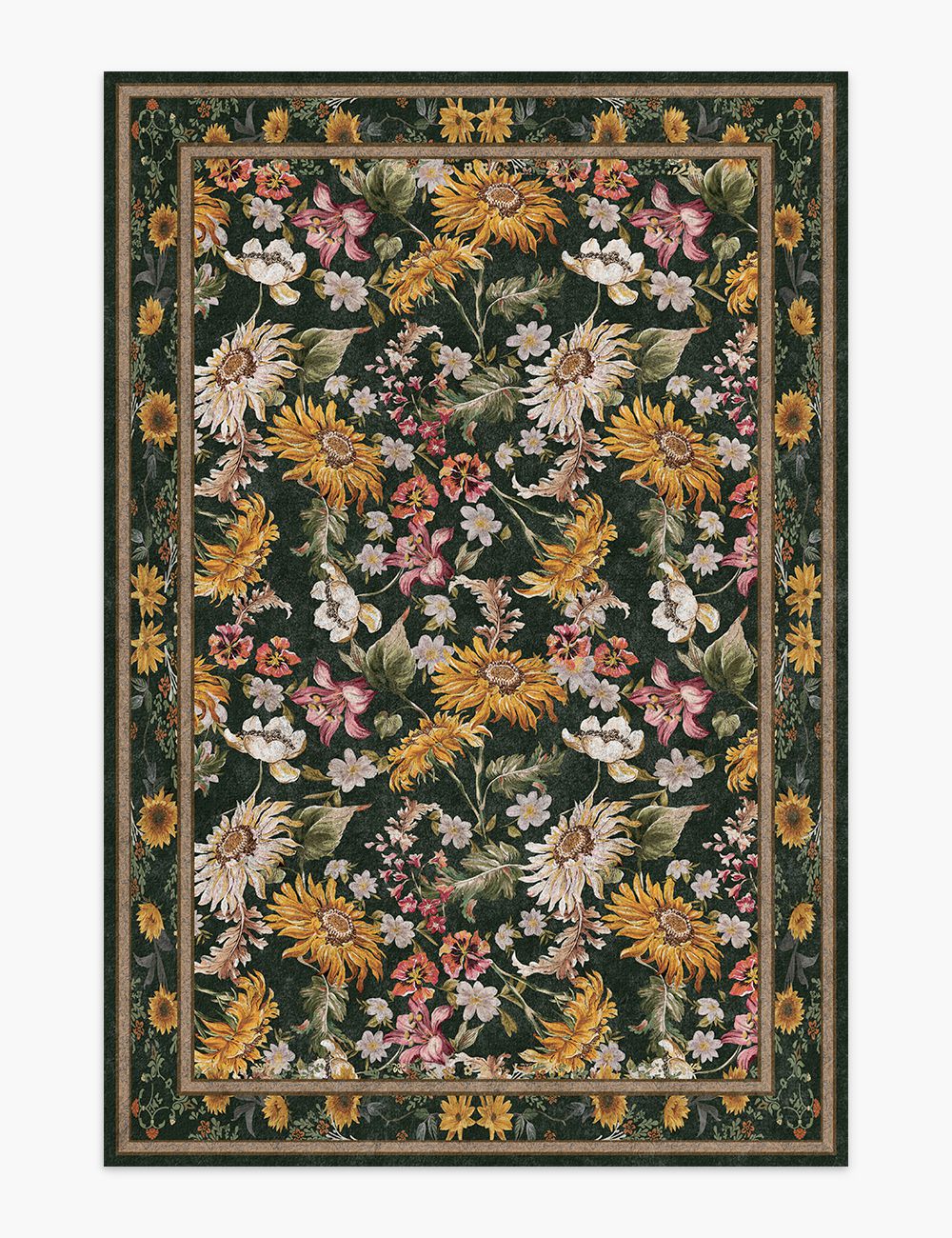 Romantic Blooms Multicolour Washable Rug