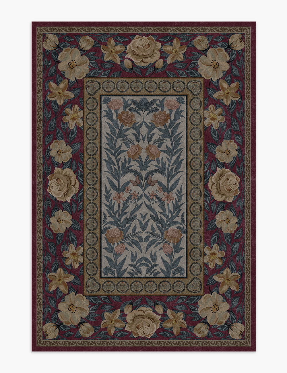 Rouge Compact Burgundy Purple Washable Rug