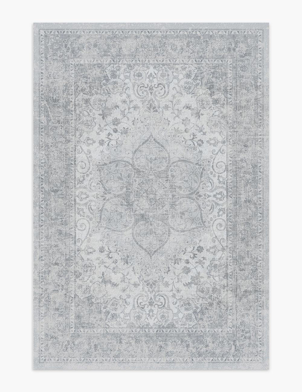Sacred Bloom Moon Grey Washable Rug