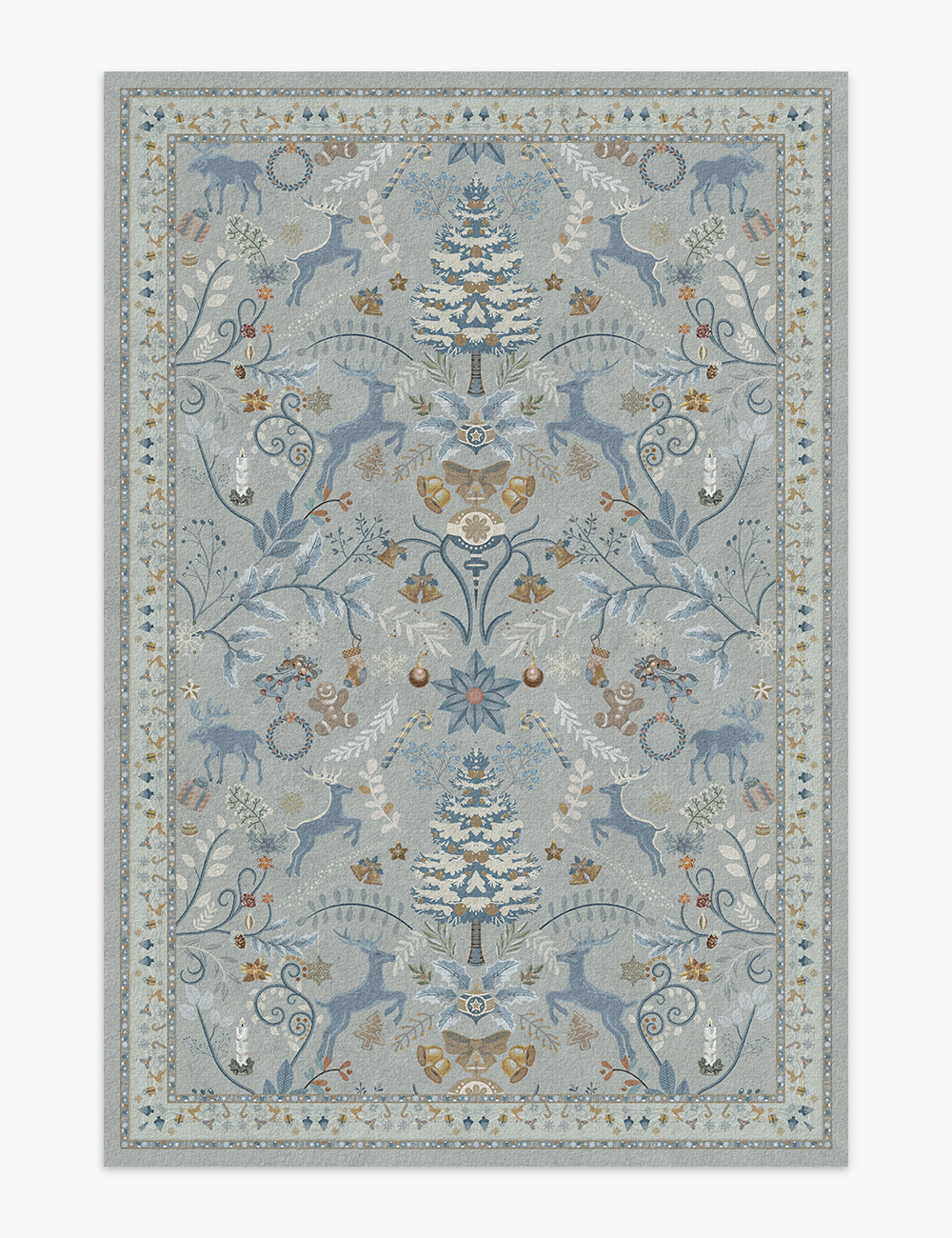 Santa's Carpet Icy Blue Washable Rug (Christmas Edition)