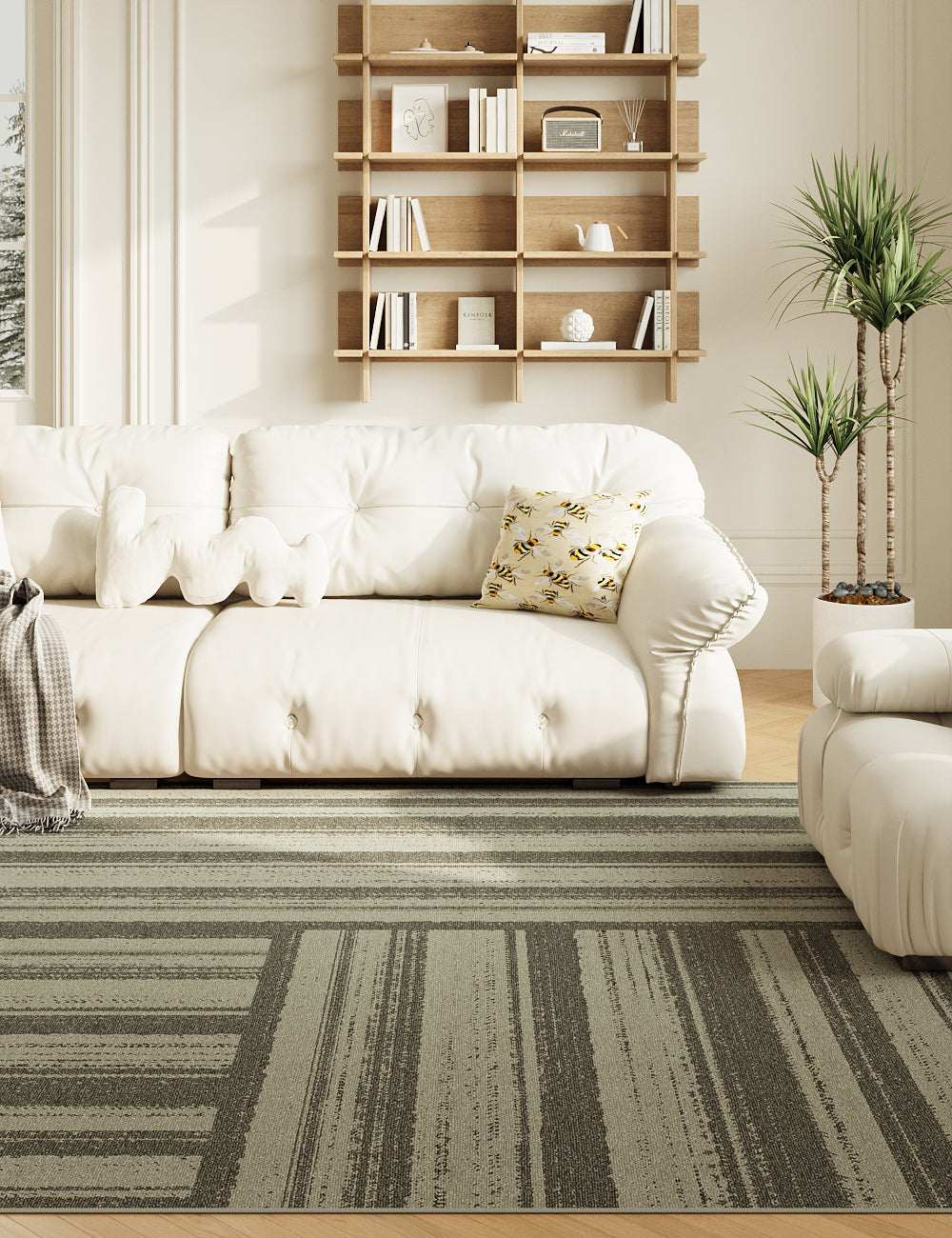 Stripe Dazzle Seaweed Green Washable Rug