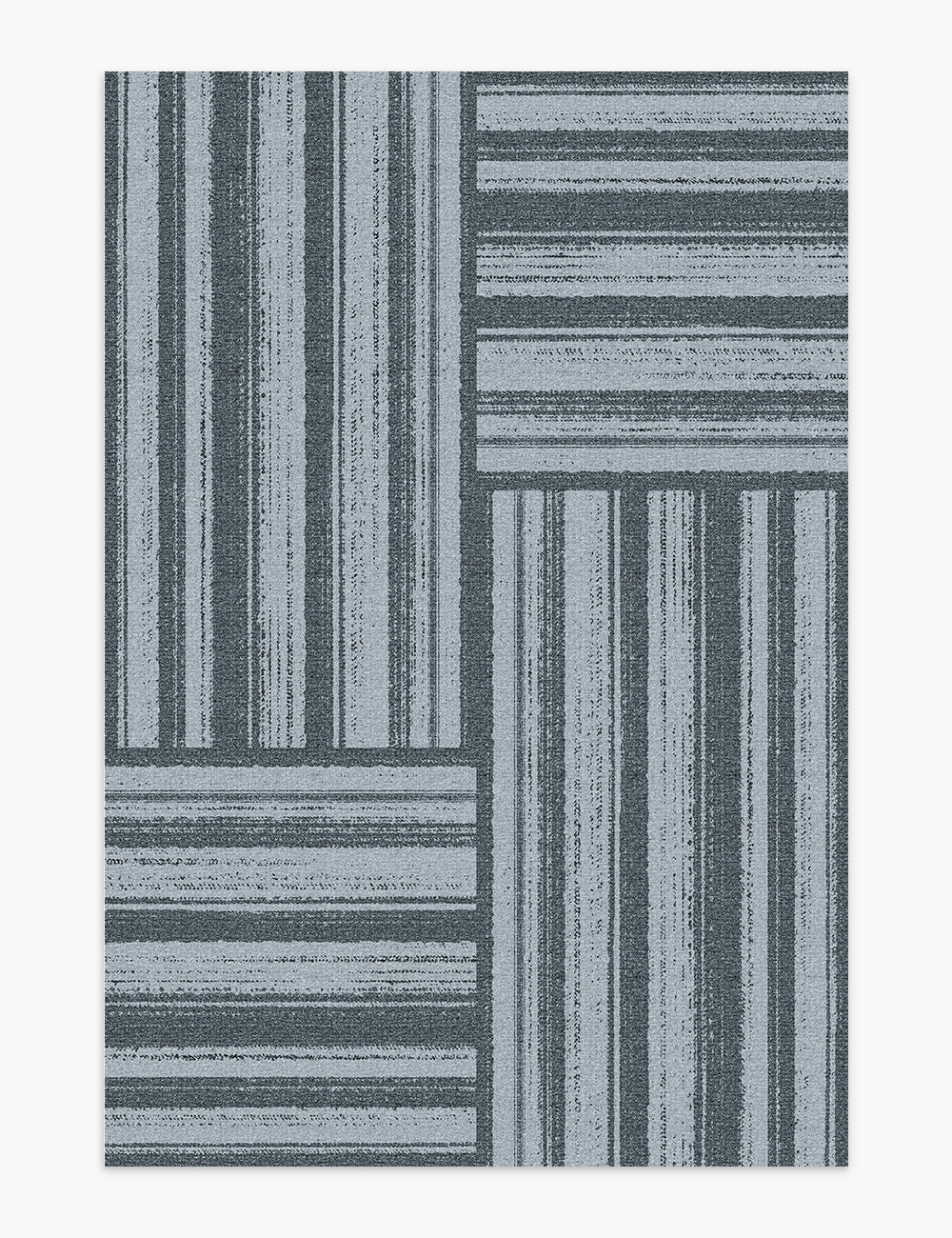 Stripe Dazzle Stone Blue Washable Rug