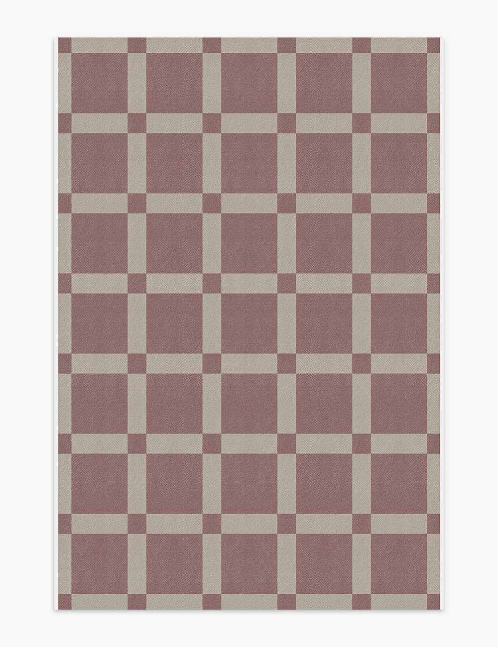 Vintage Checkerboard Dusty Rose Washable Rug