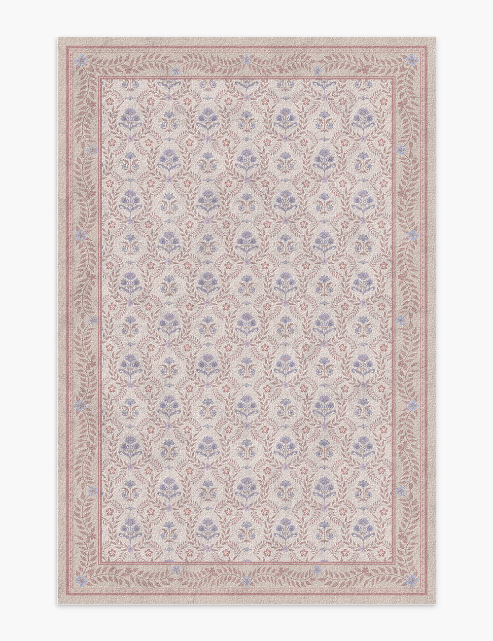 Jewel Garden Pale Pink Washable Rug