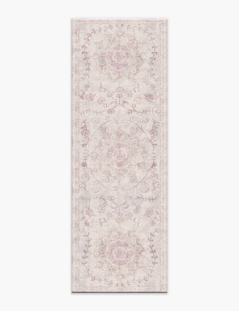Briar Garden Vintage Soft Pink Washable Rug