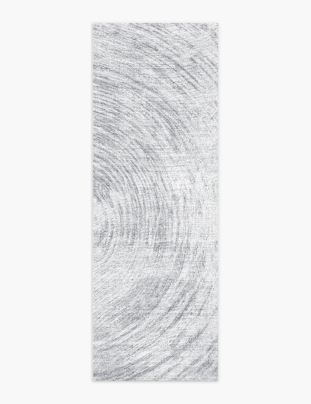 Circular Waves Grey Washable Rug