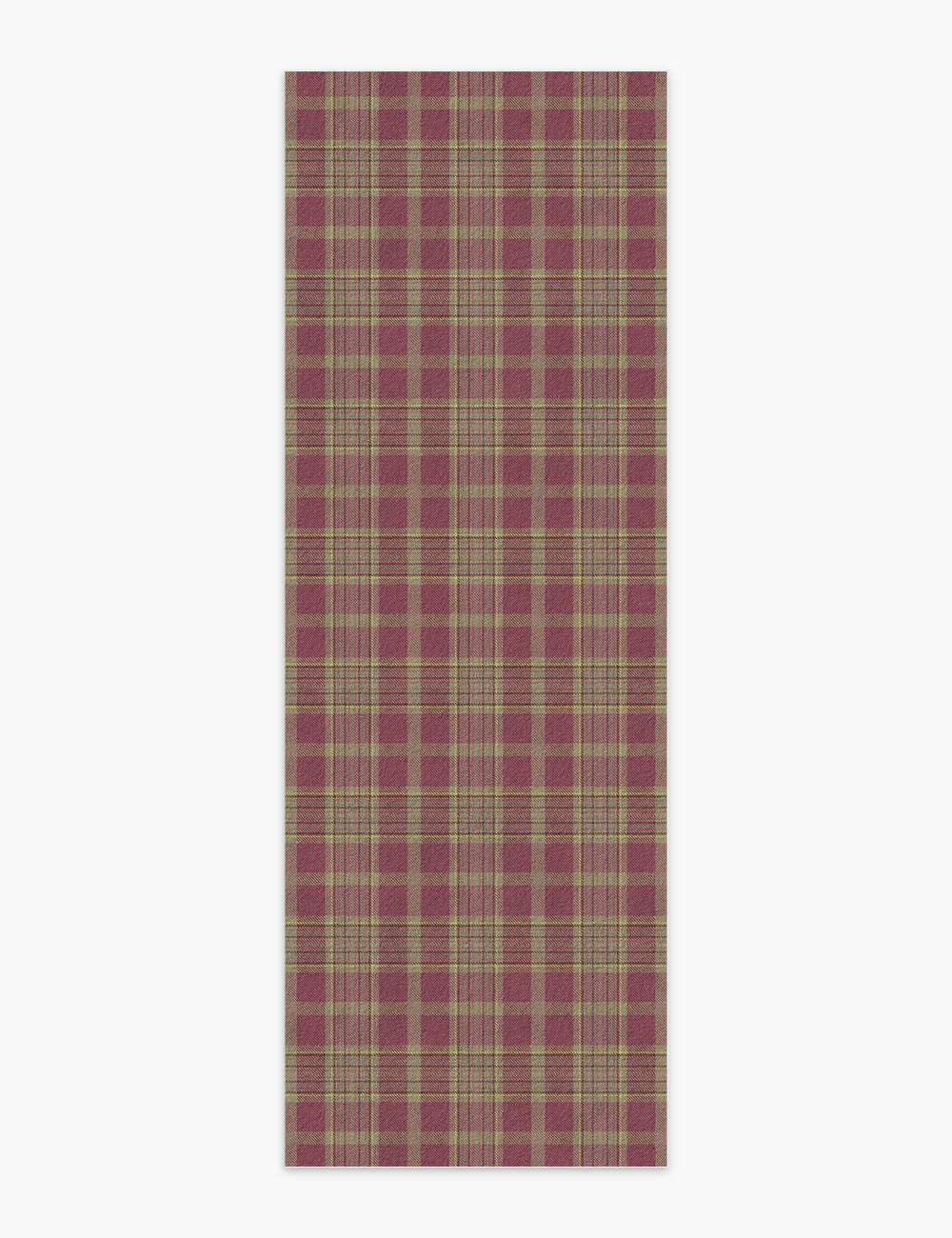 Classic Plaid Firewood Burgundy Washable Rug