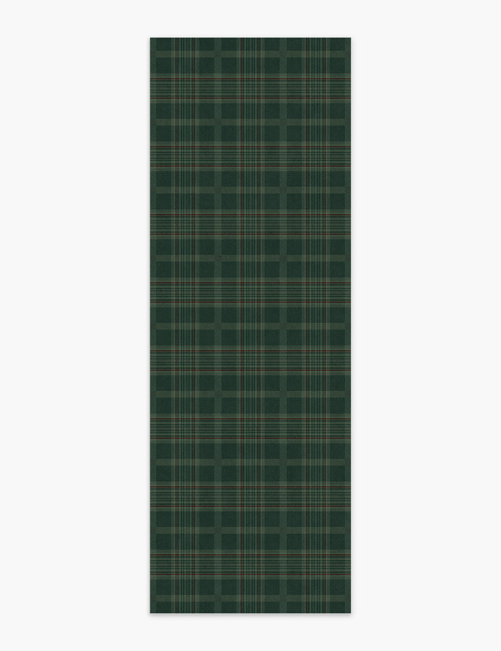 Classic Plaid Olive Green Washable Rug