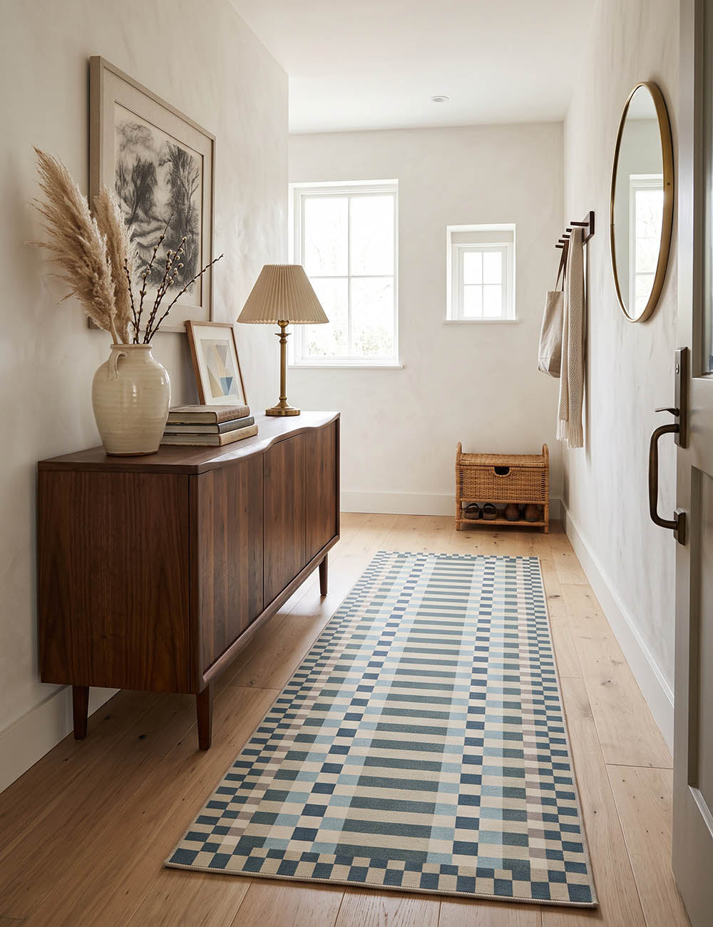 Curtain Call Dusty Teal Washable Rug