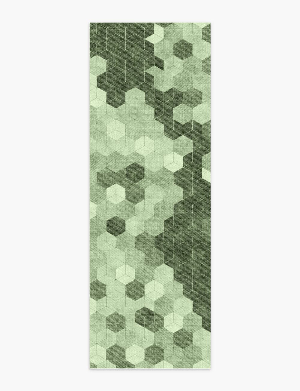 Faded Pieces Pistachio Green Washable Rug