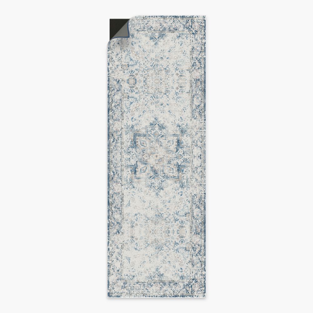 Fleeting Spring Fog Blue Washable Rug – MerciRugs