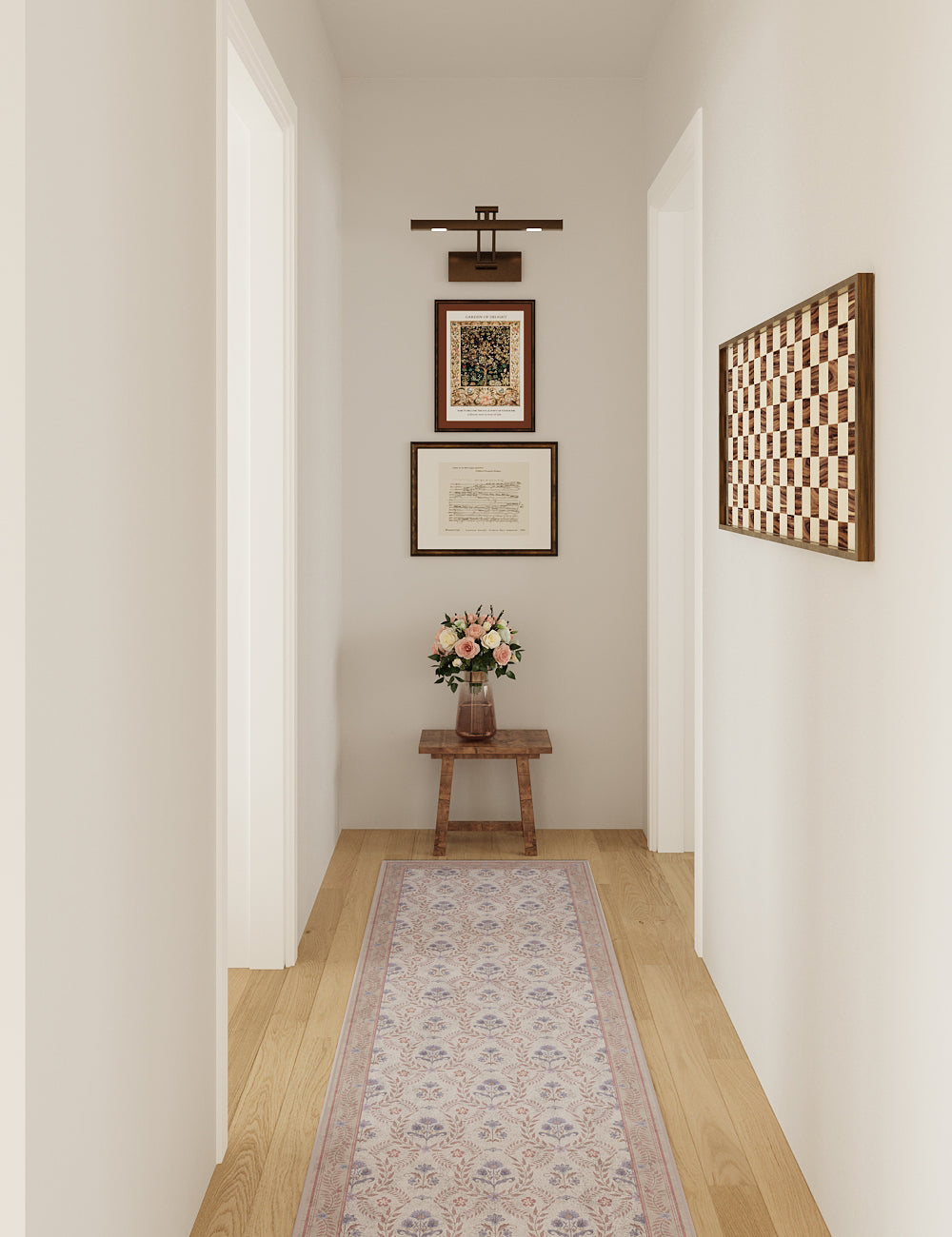Jewel Garden Pale Pink Washable Rug
