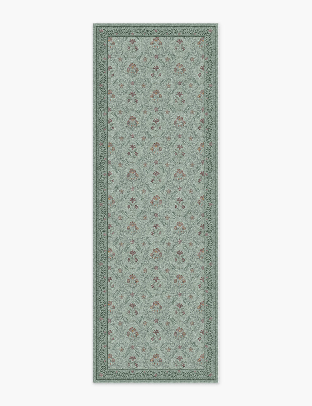 Jewel Garden Sage Green Washable Rug