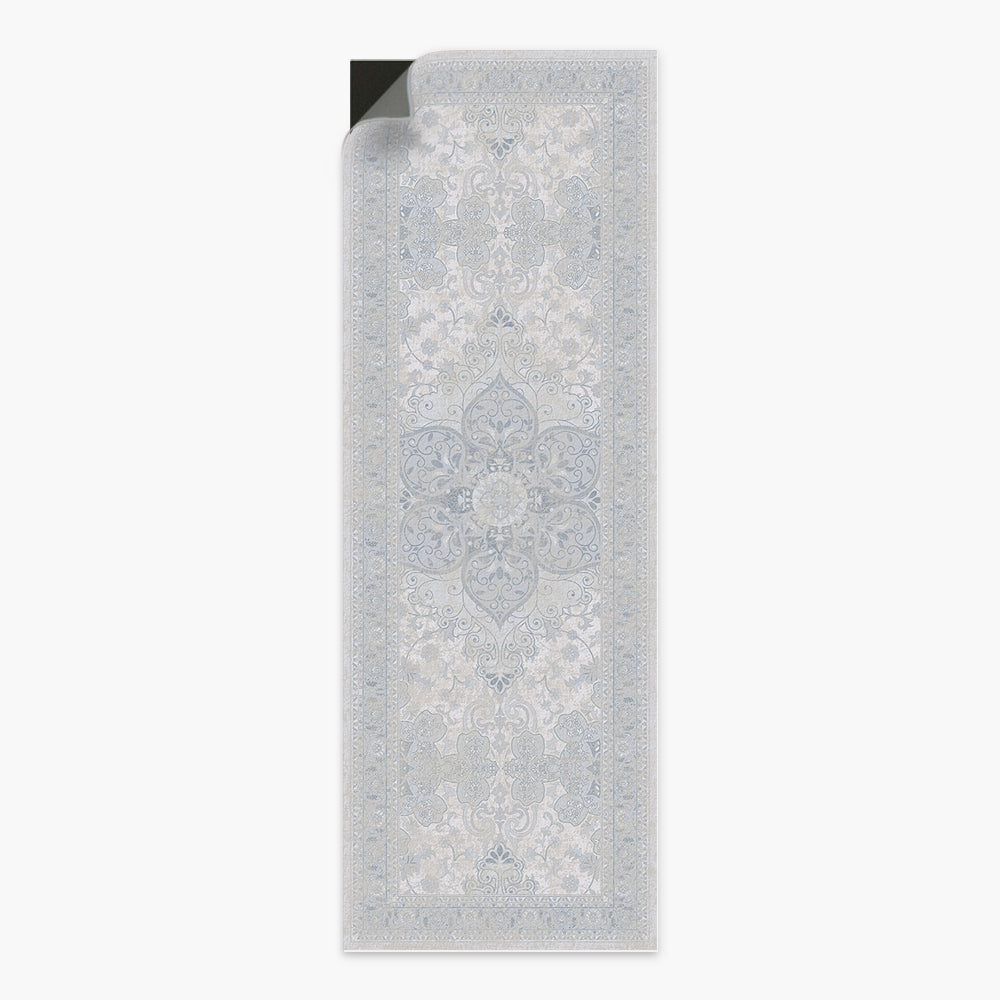 Sacred Bloom Mist Blue Washable Rug – MerciRugs