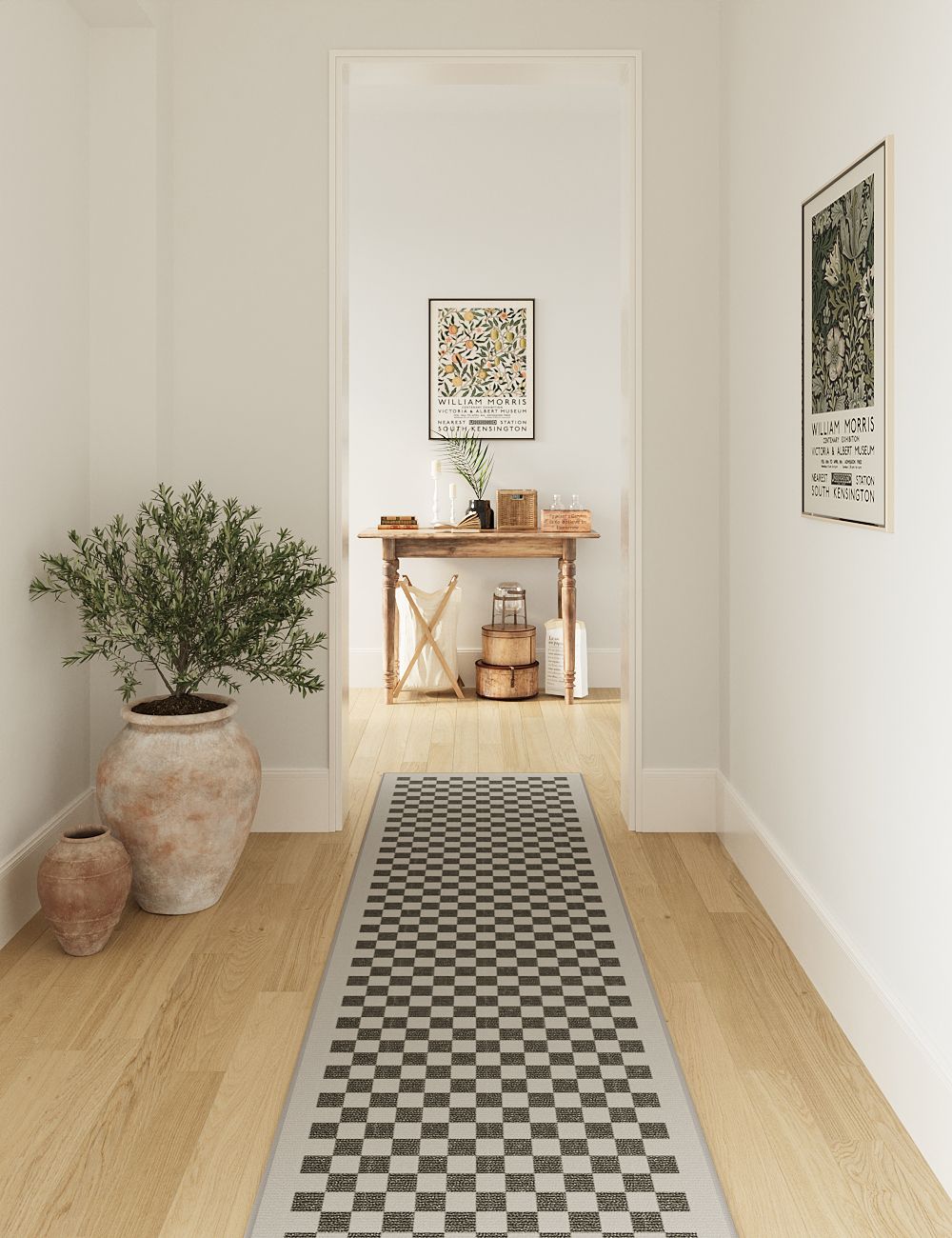 Checker Out Forest Moss Washable Rug