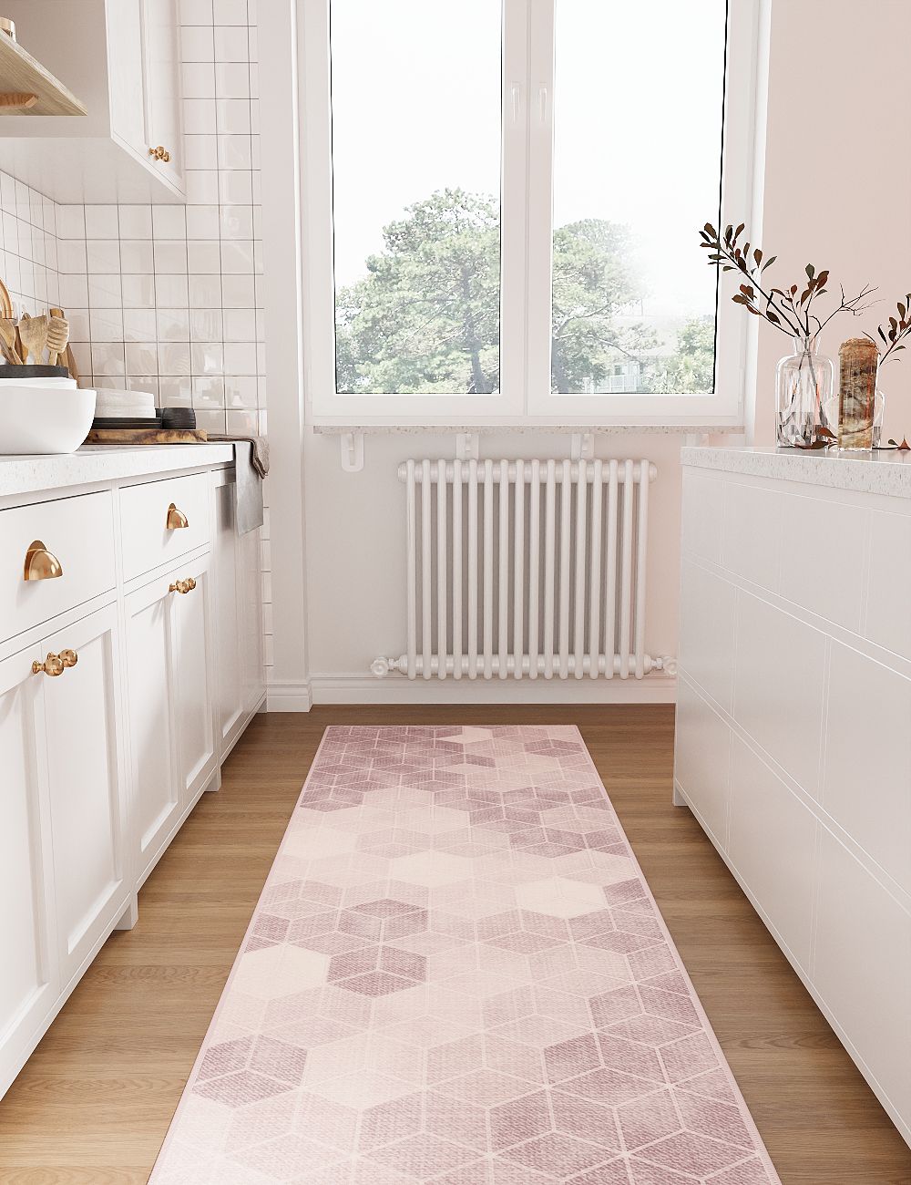 Faded Pieces Lavender Mist Washable Rug